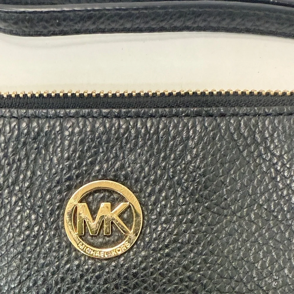 Michael Kors Black Wristlet with Gold Accents